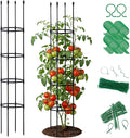 2 Pack Tomato Cages for Garden | Heavy Duty Rustproof Round Tomato Cage | 63 Inch Steel Core Plastic Coated Garden Trellis Plant Support for Tomato, Cucumber, Beans, Flower, Vegetable Indoor Outdoor