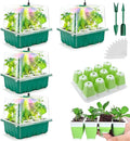 Seed Starter Tray with Grow Light, 48 Cells Indoor Seed Starter Kit, Flexible Silicone Seedling Starter Trays, Germination Tray Kit with Humidity Dome & Lids(4in Height), Reusable & Dishwasher Safe