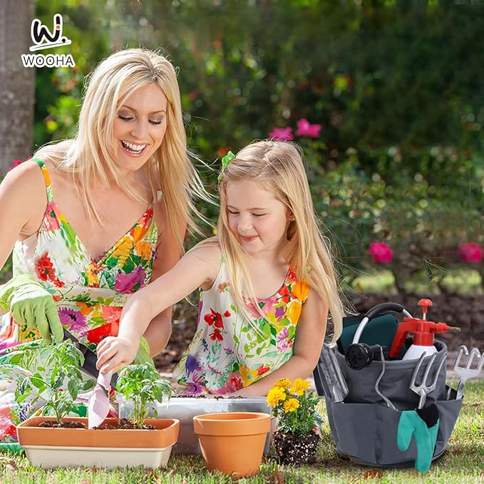 Wooha Tool Organizers Bag 34L Collapsible Tool Bag Laundry Organizer Outdoor Camping Garden Harvest Basket Home Bathroom Storage Bath Wash Bag（Black+Grey）