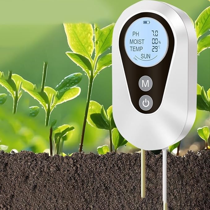 For Garden Lawn and Farm Soil Test Kit 4 in 1 with Soil Moisture Meter PH Meter Temperature and Sunlight Meter