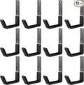 Heavy Duty Steel Hooks - Garage & Garden Tool Organizer, Wall Mount Hooks, Hose Hanger (12, Small)