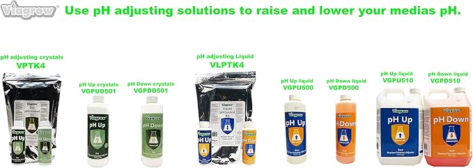 Viagrow VPHTK pH Kit Drops Complete with Testing Vial, 1.4 oz, White