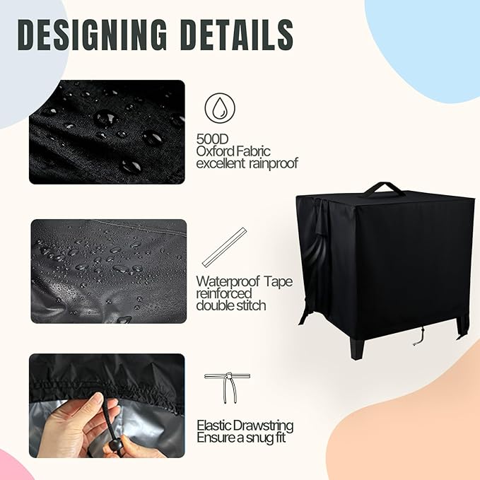 Hose Reel Box Cover,Waterproof Hoses Storage Boxes Covers for Metal Hose-Reel,Heavy Duty Garden Water Hose-Box Shield (24x24x19in,Black)