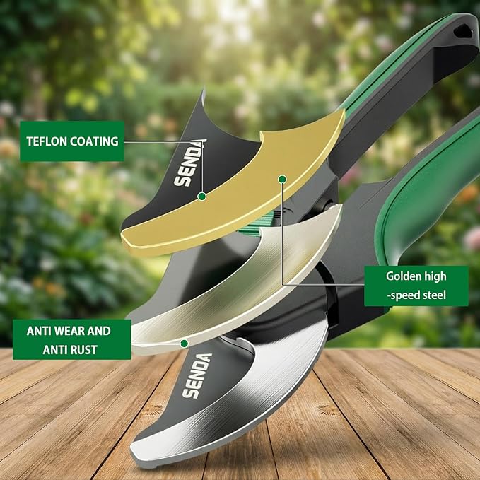 8.5" Bypass Pruning Shears, SK5 Steel Pruning Shears for Gardening, Garden Clippers with 2-Position Adjustable Jaw for Thick Branches, Landscaping