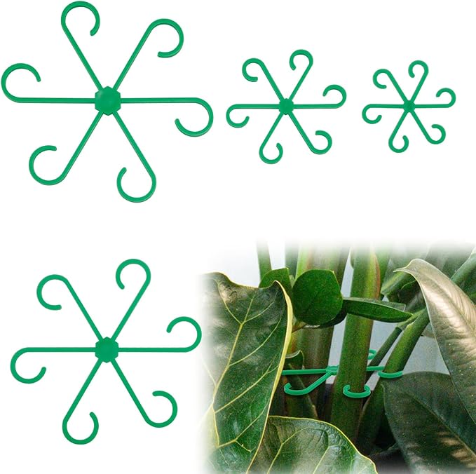 4pcs Plant Stem Support, Climbing Houseplant Leaf Support Ring Plant Climbers Stem Holders Plants Climbing Rack Plant Flower Gardening Growth Cultivation Accessories Tools(Green)
