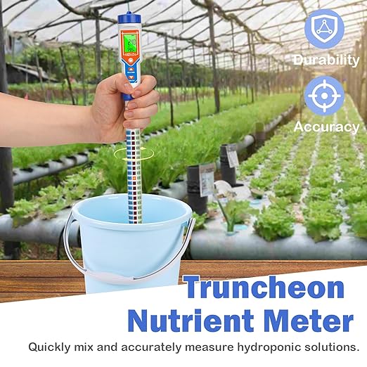 Truncheon Nutrient Meter for Hydroponic Digital Conductivity Tester for Water EC and TDS Meter with EC CF 500ppm 700ppm for Indoor Plant Grow Hydro Reservoir Tank Aeroponic Garden