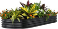 Garvee 6x3x1ft Galvanized Raised Garden Bed, Oval Metal Planter Box with Anti-Cut Safety Edges, 359 Gallons Rust-Resistant Deep Root Planter for Outdoor Vegetables, Flowers, Herbs, Gary