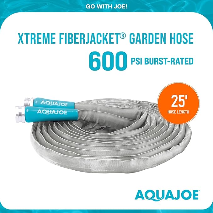 Aqua Joe 25 ft 5 in. FiberJacket Garden Hose
