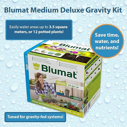 Blumat Drip Irrigation System - Tropf Deluxe Automatic Plant Watering Devices for Garden, Patio and Hanging Baskets - Universal Garden Watering System Up to 12 Plants - 12 Pack