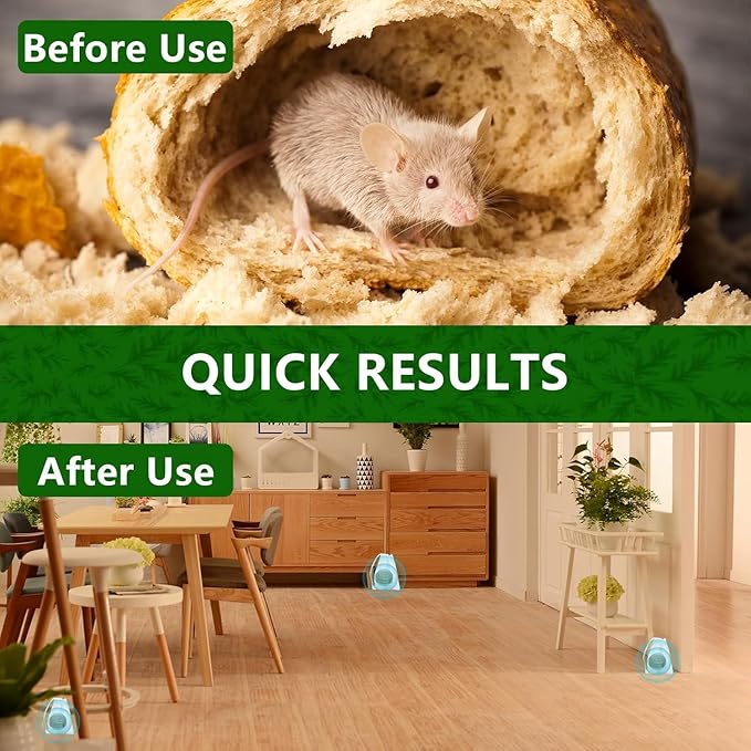 Mouse Rodent Repellent, 48 Pack Peppermint Lemon Oil Mice Repellent for Squirrel Rats Spider Pests, Natural Deterrent for Kitchen, Warehouse, Car, Indoor, Outdoor, Safe for Pets & Family