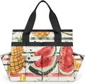 Garden Tool Bag Organizer Garden Tote Bag with Pockets Striped Watermelon Pineapple Tool Storage Organizer Gardening Tool Kit Holder 13" x 6.8" x 2.8"