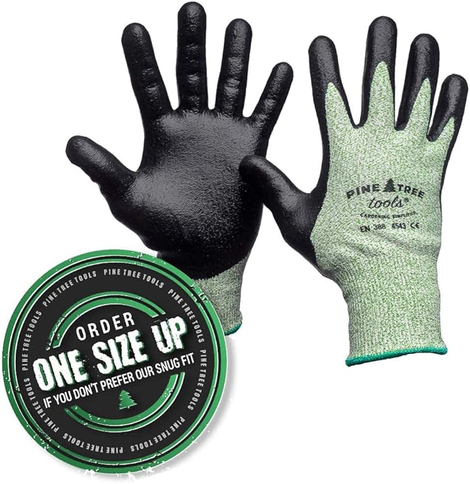 Pine Tree Tools Cut Resistant Gloves Level 5 | Anti Cut Grip Gardening Glove, Electrical Kitchen Work Gloves Men & Women