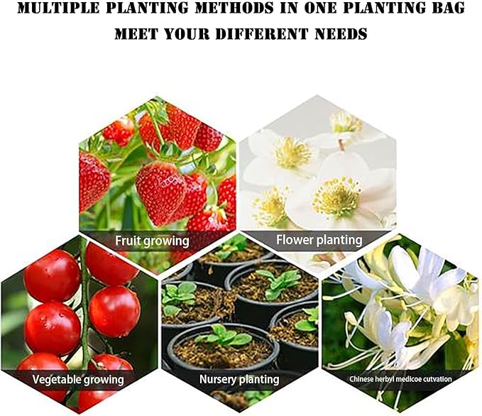 Hanging Strawberry Planter, Durable Thickened Aeration Fabric Grow Bags, Upside Down Vegetable Planter, Patio Garden Container with 8 Planting Holes and Reinforced Handles (9)