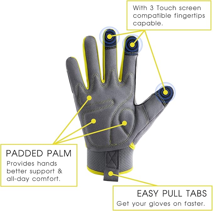 Work Gloves Men Work Gloves for Men Women Touch Screen,Thin Mechanic Working Gloves Lightweight