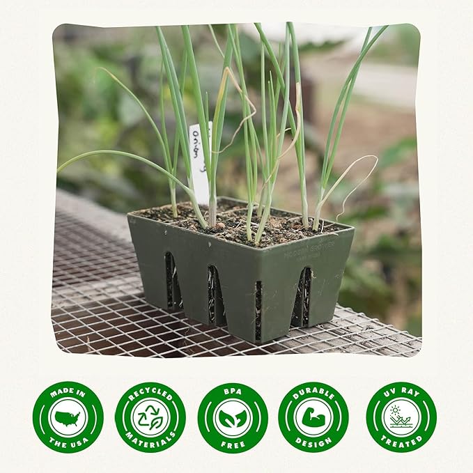 Epic Gardening Reusable Seed Starter Tray - 6 Cell/120 Seedling Starter Trays - Easy Watering, Indoor Greenhouse, Plant Starter, Gardener-Friendly for Seedlings | UV-Treated & BPA-Free - Sage Green