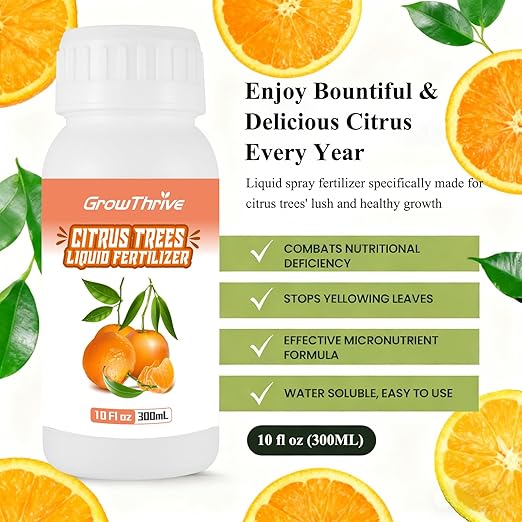 10oz Citrus Fertilizer & Fruit Tree Fertilizer - Orange, Lemon, Lime, Mango, Ideal Micronutrients Plant Food for Tropical Fruit Trees to Grow More Fruit - Garden-Growing Miracle Nutrients