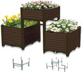 3PCS Raised Garden Beds Outdoor with Legs Planter Box, 47x16x21in Reinforced Support Rods, Drainage Grid, Multi-Combination Options for Vegetables, Flowers, Herbs, Ideal for Balcony, Patio Gardening