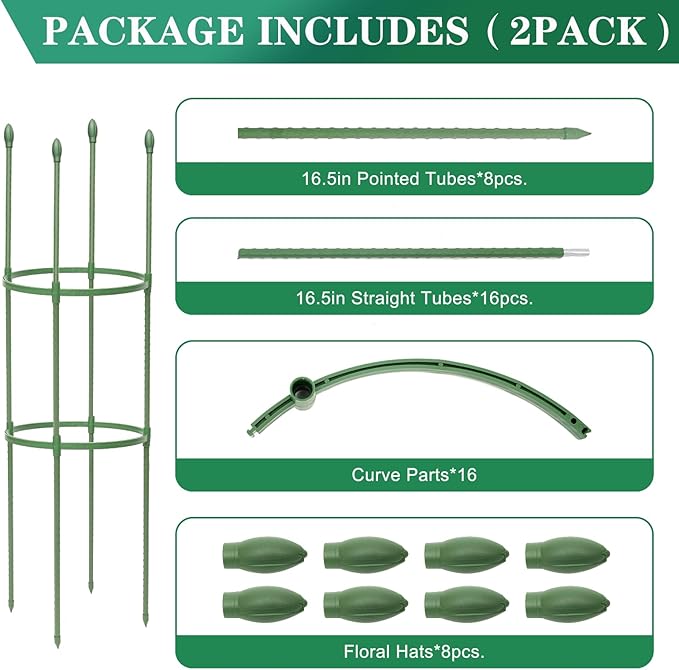 Tomato Cages for Garden,2 Pack 50in Tall Tomato Plant Support Stakes Adjustable Heavy Duty Steel Plant Tower Stakes, Updated Cucumber Trellis Garden Cages for Climbing Plants Vegetable Flowers