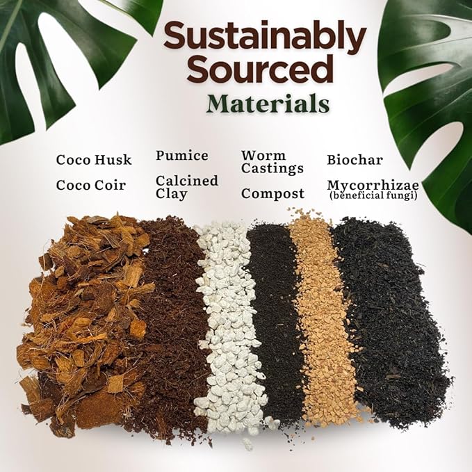 Premium Indoor Plant Potting Mix (4qt) – Peat-Free, Well-Draining Soilless Blend for Aroids & Tropical Houseplants with Coco Coir, Biochar & Pumice