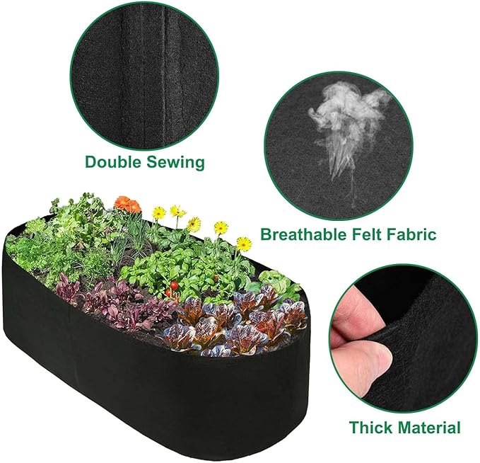 Fabric Raised Garden Bed, 3ft x 6ft Garden Grow Bags Planting Bed Rectangle Garden Containers for Vegetables Plants Flowers Outdoor
