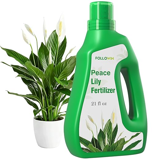 Followin Peace Lily Plant Food, 3-1-2 NPK Liquid Fertilizer for Indoor House Plants, EDTA Chelated Micronutrients, Spathiphyllum Concentrate Supporting Green Foliage and Healthy Roots, 21 fl oz
