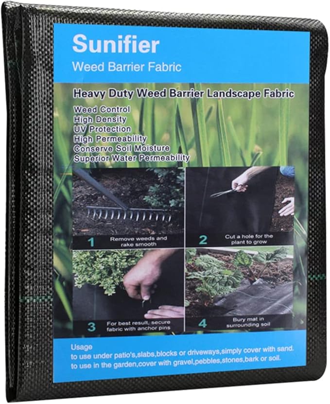 Weed Barrier Landscape Fabric Heavy Duty，Garden Fabric Weed Barrier，Black Mulch for Landscaping, Weed Blocker Fabric Garden Bed Cover Garden Supplies (3ft x 60ft)