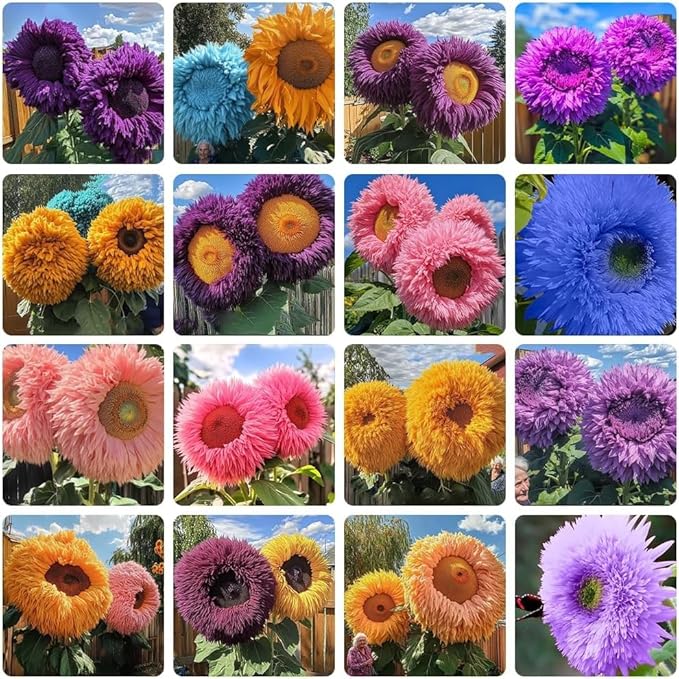 Teddy Bear Sunflower Seeds for Planting - 100 Non-GMO Heirloom Seeds, Fluffy Pom-Pom Blooms, Easy Growing, Attracts Pollinators for Indoor & Outdoor Gardens/Containers