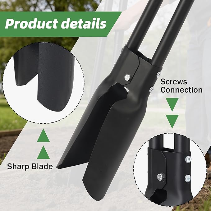 Post Hole Digger,54 Inch Heavy Duty Metal Hole Digger Tool for Digging,Black Manual Tool for Transplant, Camping,Gardening.