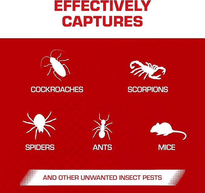 Tomcat Glue Boards with Eugenol for Enhanced Stickiness, Immediate Grip Glue Captures Mice, Cockroaches and Insects, Use Flat or Covered, Ready-To-Use, 26-Pack