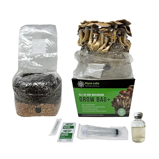 Myco Labs All-in-One Mushroom Grow Bag for Manure Loving Mushrooms + Spore Germination Jar! (4LB)