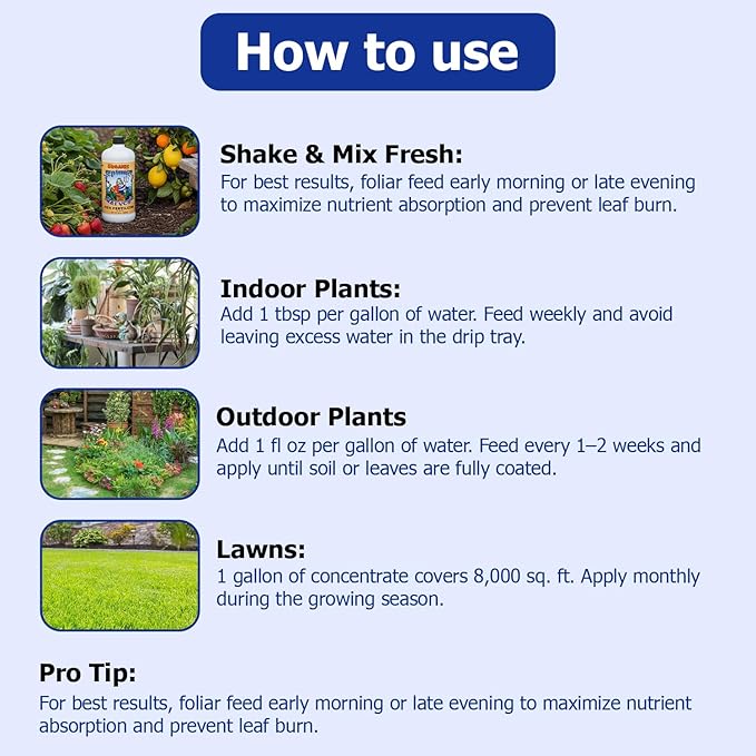 Neptune's Harvest Fish Fertilizer (2-4-1) - 36oz Bottle - Organic Liquid Plant Fertilizer - Fish Hydrolysate for Vegetables, Flowers, Fruit, Trees, Grass - Indoor and Outdoor Plant Food