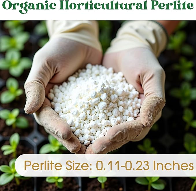 Organic Perlite for Plants,4 Quart Premium Horticultural Perlite for Indoor and Outdoor Plants,Enhance the Ventilation and Drainage of the Soil,Optimal for Potting Mixes