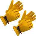 Kids Work Gloves, Medium, Yellow, 5-7 Years Old, Genuine Leather, Anti-Skid, Ergonomic Design, Reflective, Flexible, Breathable, Protective Glove