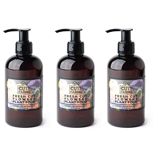 Fresh Cut Flower Food for Longer Lasting Blooms | Gentle Plant Food Concentrate (Three - 8 oz. Bottles)