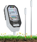 Long Probe Soil Moisture Meter, 7-in-1 Soil PH Tester/Soil Moisture/Fertility with 2 Types Probes, LCD Display Air Temp/Air Humidity/Sunlight Intensity/BGR Spectral for Plants Garden, Lawn,Indoor Outd