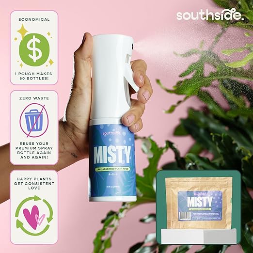 Southside Misty Houseplant Fertilizer - 50 Concentrated Refills (Spray Bottle not Included) - Leaf-Absorbed Plant Food for Humidity-Loving Houseplants (4-2-6 NPK)