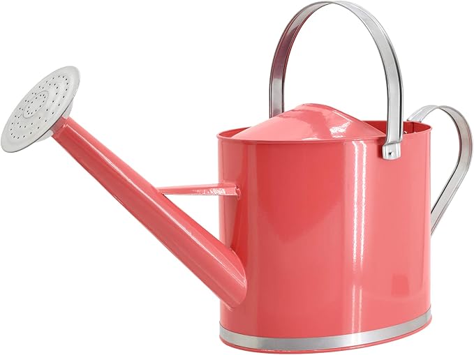 Arcadia Garden Products WC16 Chic Watering Can, Indoor and Outdoor, Easy Pour, Gift, 1.8 gal, Coral