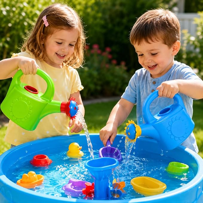 Garneck 2pcs Plastic Watering for Kids, Chicken Design Children Bath and Play House Educational, Random Color