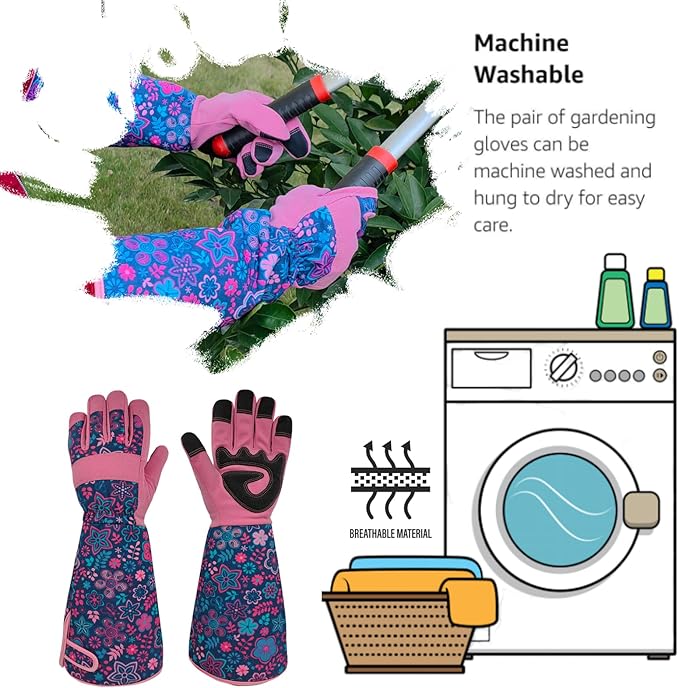 Long Gardening Garden Gloves,Thorn-proof&Puncture Resistance Rose Cactus Gauntlet Glove for Gardener,Gifts
