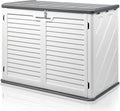 VINGLI Outdoor Storage Shed, Resin Storage Cabinet with Lockable Design, Weatherproof Tool Shed with HDPE Material, Resin Deck Box for Garden Tools, Pool Equipment, Garbage Cans, White (31.5 Cu.ft)
