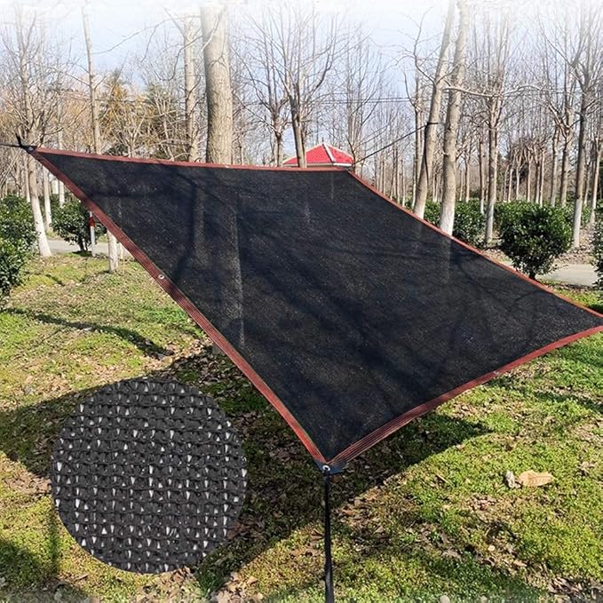 winemana 70% Black Shade Cloth, 12 x 6 FT Durable Mesh Tarp with Grommets, Resistant Garden Sun Shade Netting with Taped Edge for Plant Cover, Greenhouse, Patio, Tomatoes, Chicken Coop, Barn Kennel