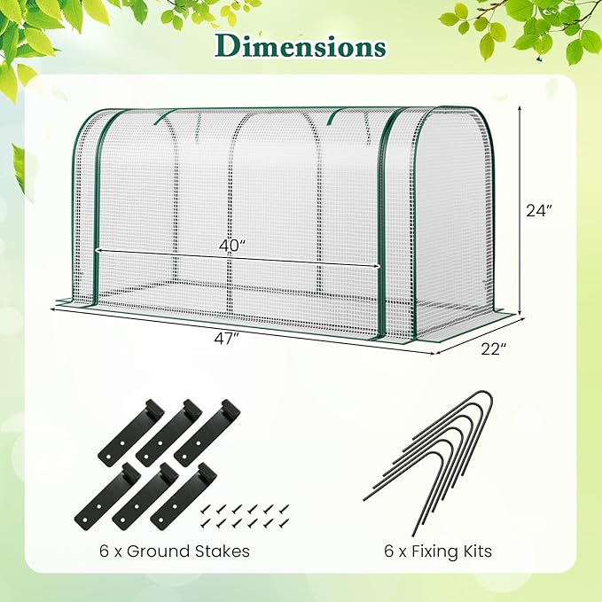 Raised Garden Bed with Greenhouse, Waterproof Sun-Protective Green House with Roll-Up Door & Electroplated Metal Frame, Pine Wood Elevated Planter Box with Drainage Holes(White+Natural)