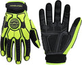 HANDLANDY Anti Vibration Gloves, SBR Padding, TPR Protector, Mechanic Work Gloves (Large, Black)