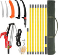VINGLI 26FT Manual Pole Saw for Tree Trimming, Extendable Tree Pruner, Sharp Steel Blade and Scissors, High Tree Branch Cutter with Lightweight 8 Fiberglass Long Handles, for Pruning Palms and Shrubs