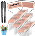 60 Pcs Metal Garden Tags Plant Labels for Garden Waterproof Plant Markers with 2 Permanent Pen Planting Nursery Tags Reusable Labels Stake for Plants (Copper Color,4 Inch)