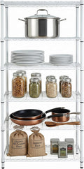 Honey-Can-Do 5-Tier Heavy Duty Adjustable Shelving Unit, 200-lb Per Shelf Metal Storage Rack, White Wire Shelf for Laundry Room Kitchen Craft Room, 36 x 14 x 72 in