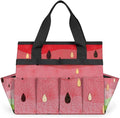 Garden Tool Bag Organizer Garden Tote Bag with Pockets Watermelon Slice Tool Storage Organizer Gardening Tool Kit Holder 13" x 6.8" x 2.8"