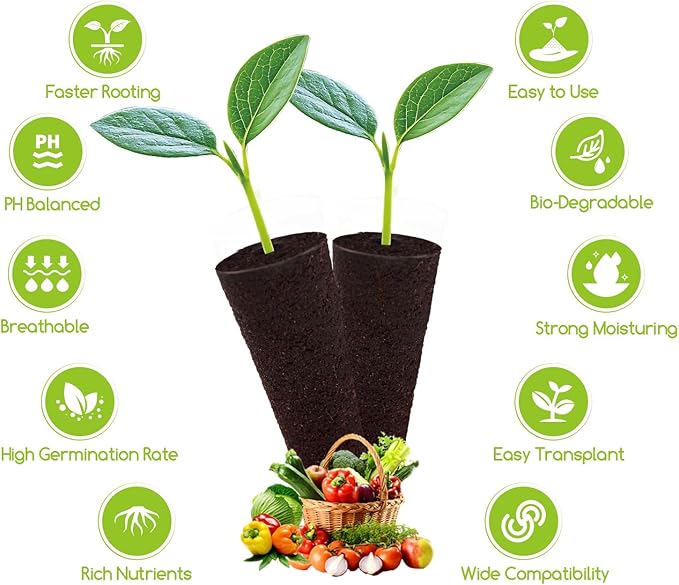 Hydroponic Grow Sponges Seed Starter Pod Kit Fit for AeroGarden and Others, Included 50 Grow Sponges, 50 Pod Labels, A & B Plant Food, 1 Tweezer