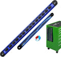 1/4-inch Magnetic Socket Organizer Rail, Aluminum Alloy Socket Rail, Heavy Duty Sockets Holder with 14 Clips, 360° Swivel Clip Tool Tray, Sockets Organizer for Tool Box Drawer (Blue)