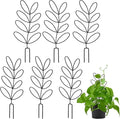 Tosnail 6 Pack 12" Tall Metal Plant Trellis for Potted Plants, Wire Plant Stakes, Small Garden Trellis, Cute Leaf Shaped Plant Support for Houseplant Home Climbing Plants Indoor Outdoor